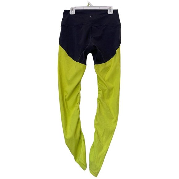 Zyia Active Leggings Storm Parallel Luxe‎ Womens Size 6-8 gray Lemon Ruching - Picture 1 of 8